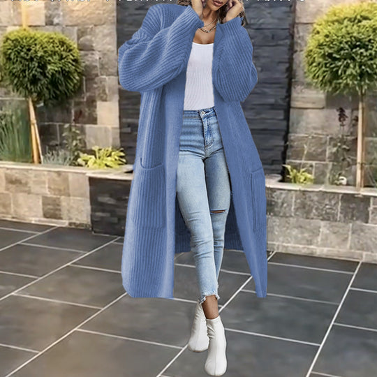 Damen Großer Strickmantel mit tiefen Taschen und lässigem Schnitt R&B