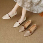 Damen Elegante Ballerinas mit komfortablem Blockabsatz und modischem Riemen