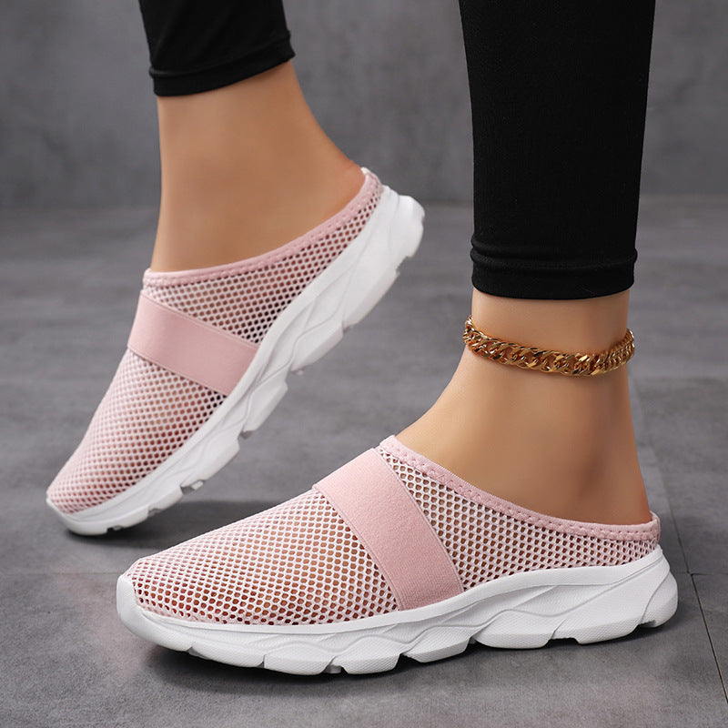 Damen Bequeme Netz-Sneaker mit elastischem Riemen und atmungsaktiver Sohle