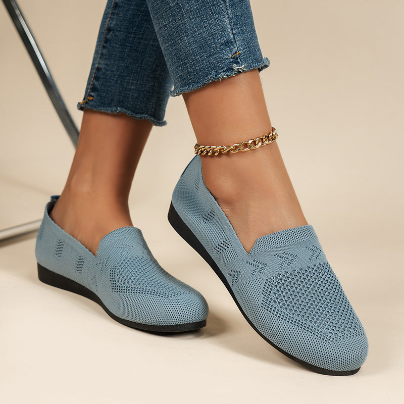 Damen Atmungsaktive Slip-On Sneakers mit flexiblem Strickdesign R&B