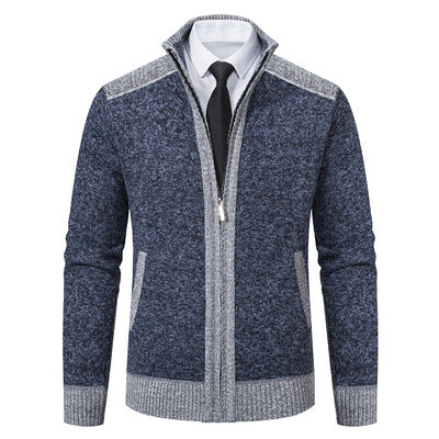 Herren modische Strickjacke mit hohem Kragen und Reißverschluss R&B