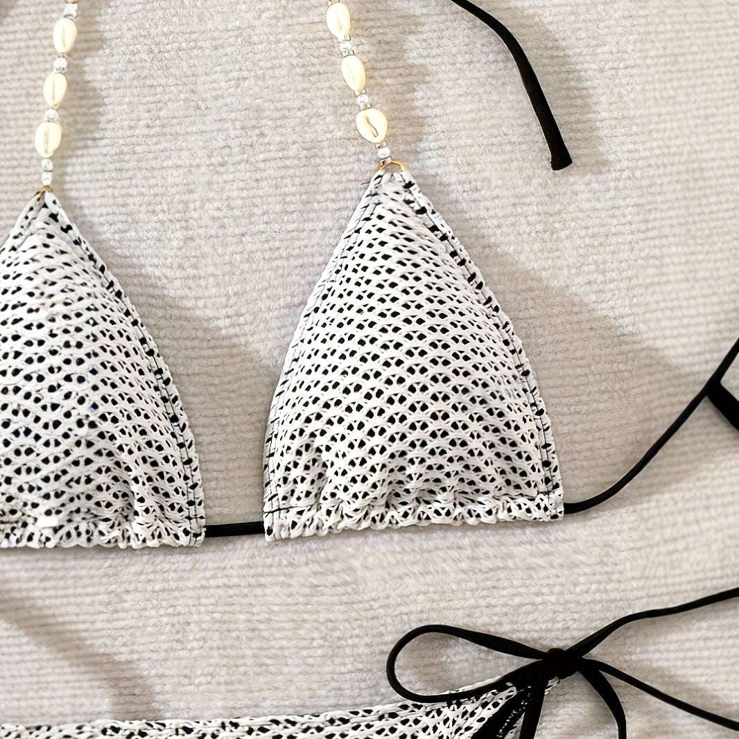 Damen Triangel-Bikini mit Muscheldetails R&B