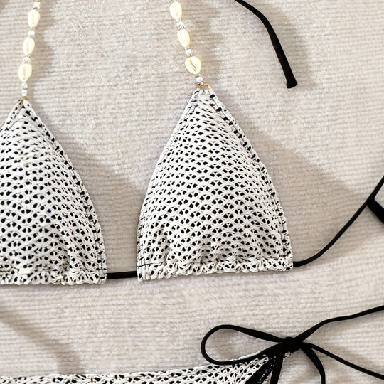 Damen Triangel-Bikini mit Muscheldetails R&B