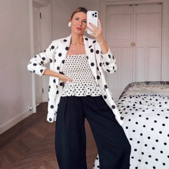 Damen modischer Blazer mit Punkten R&B