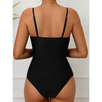 Damen Eleganter Einteiler Badeanzug mit raffiniertem Bund R&B