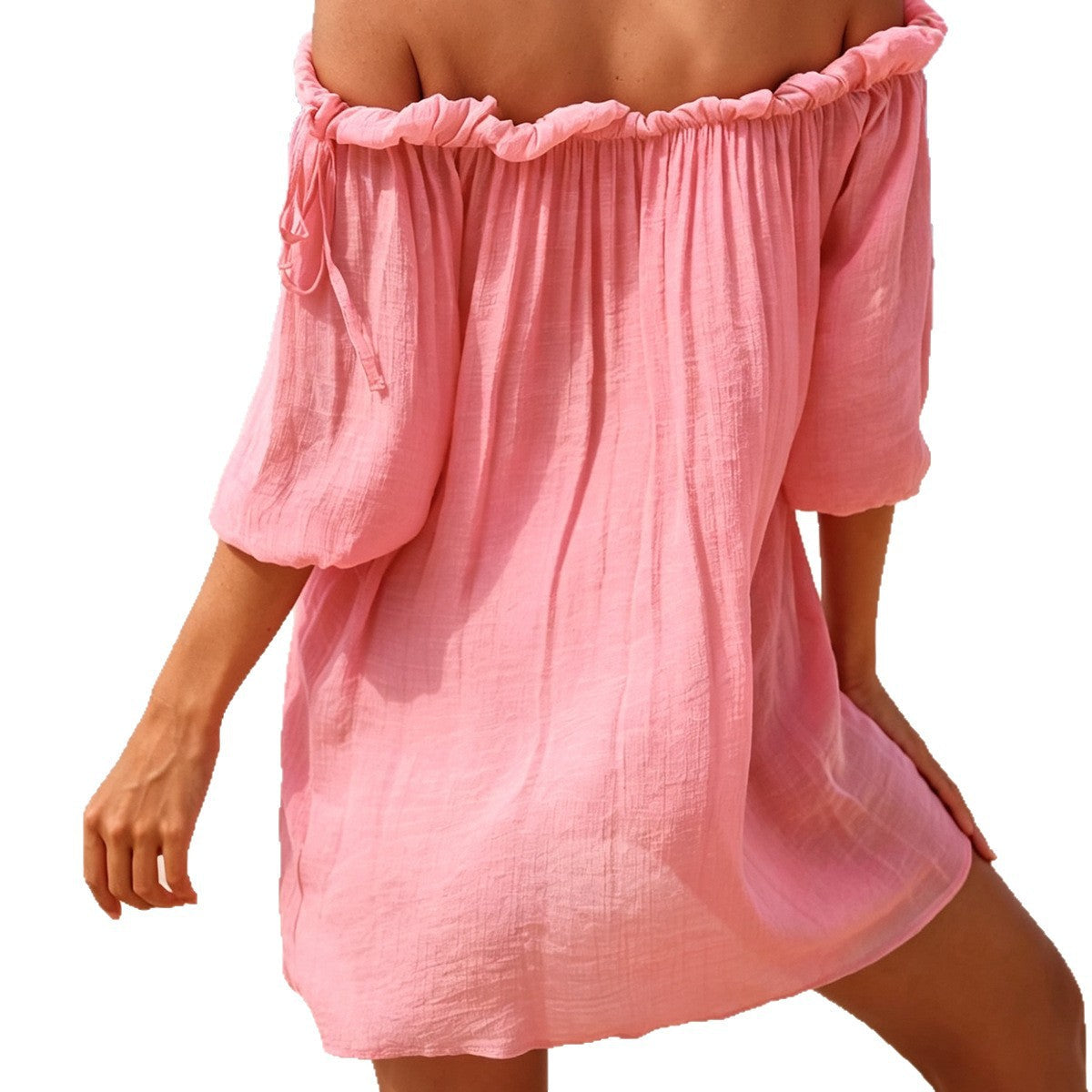 Damen Off-Shoulder Strandkleid R&B