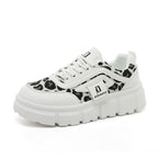 Damen Sportliche Chunky Sneakers mit einzigartigem Leopardenmuster und dämpfender Sohle R&B