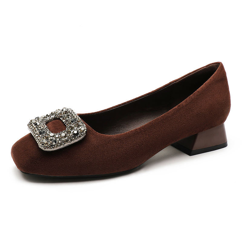 Damen elegante Ballerinas mit funkelndem Schmuck