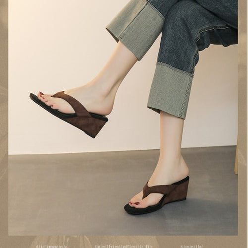Damen Elegante Wedge-Pantoletten R&B