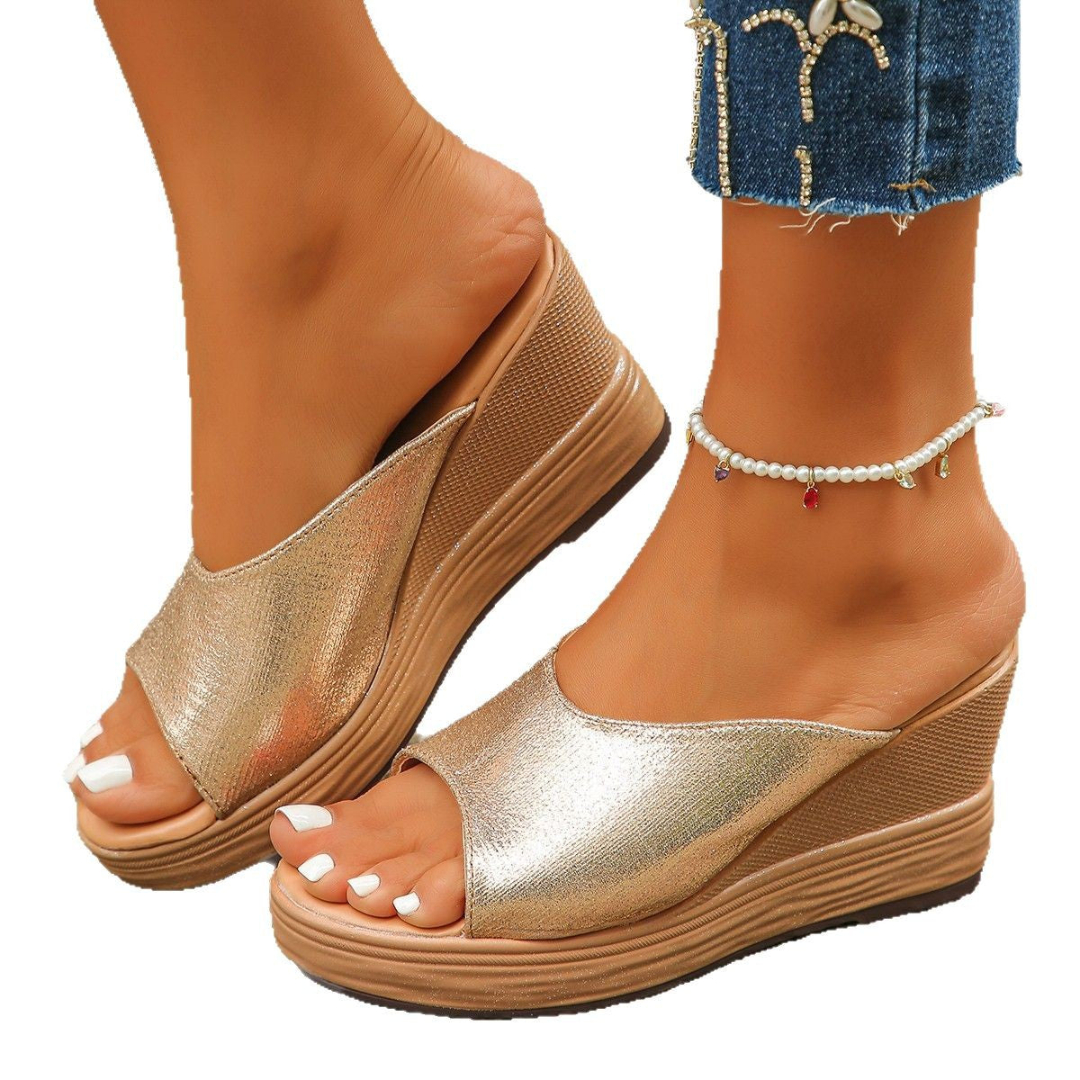 Damen Komfortable Plateau-Sandalen mit elegantem Halbfuß-Design und raffinierten Details R&B