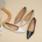 Damen elegante spitze Ballerinas mit bequemem Blockabsatz