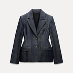Damen Jeansblazer im modernen Look mit tailliertem Schnitt und praktischen Taschen R&B
