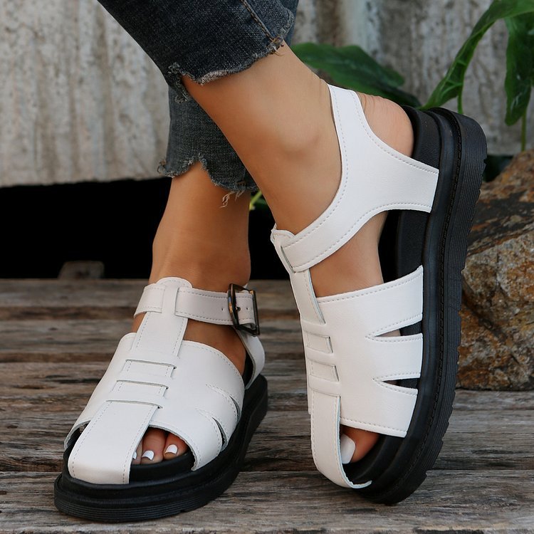 Damen Geschlossene Sandalen mit verstellbarem Riemen R&B