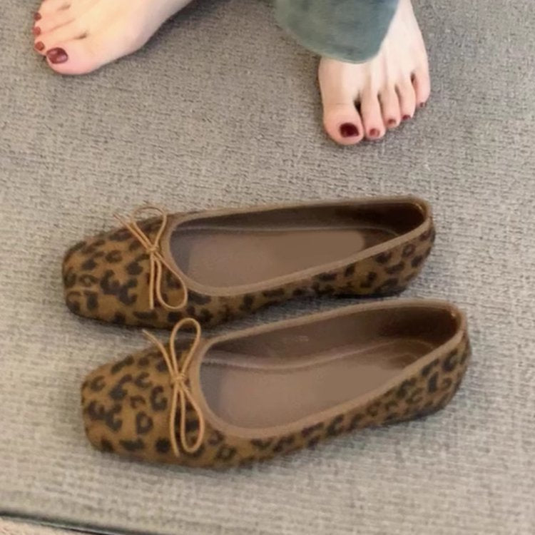 Damen Komfortable Ballerinas mit trendigem Leopardenmuster R&B