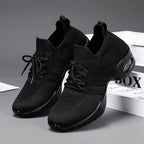 Damen nan avantgardistischer Strick-Plateau-Sneaker mit gepolsterter Air-Unit, sockenähnlichem Einstieg und ergonomischem Memory-Fußbett R&B