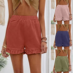 Damen Shorts mit Rüschendetails und Elastischem Bund R&B