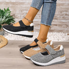 Damen Komfortable Sneaker mit atmungsaktiven Cut-Outs und verstellbarem Klettverschluss R&B