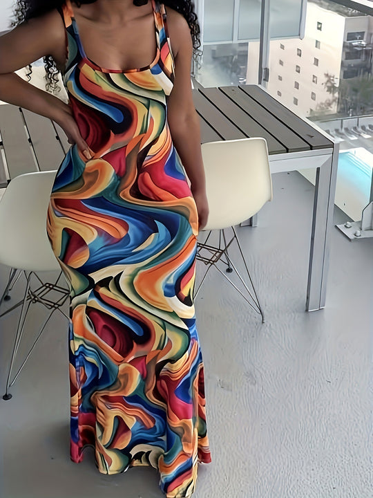 Damen Maxikleid mit exklusivem Farbverlauf und figurumspielendem Schnitt R&B