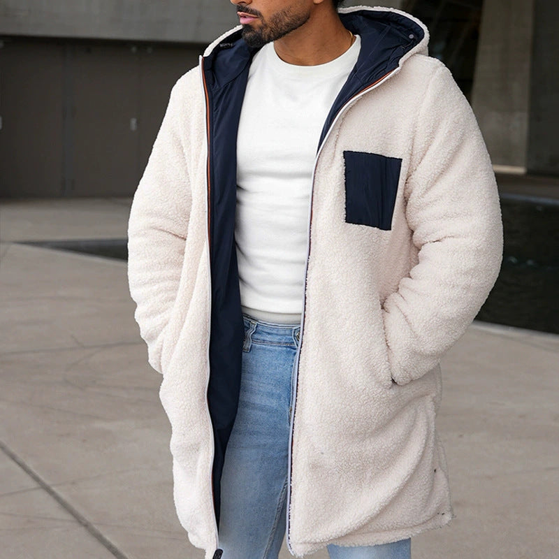 Herren sportliche Winterjacke mit weichem Innenfutter und hohem Kragen R&B