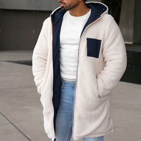 Herren sportliche Winterjacke mit weichem Innenfutter und hohem Kragen R&B
