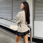 Damen eleganter Wickelmantel mit tailliertem Schnitt und modischen Details R&B