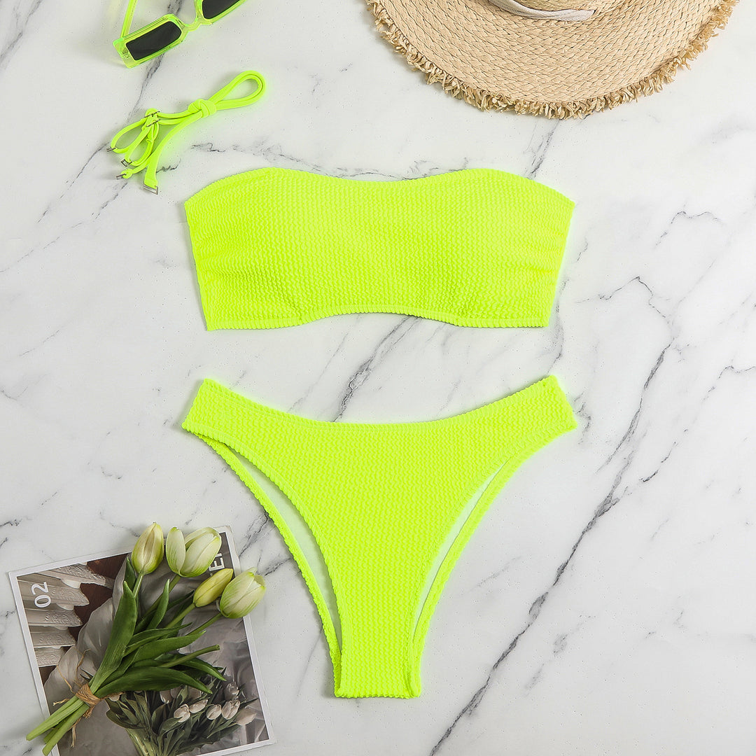Damen Bandeau-Bikini mit strukturiertem Design R&B
