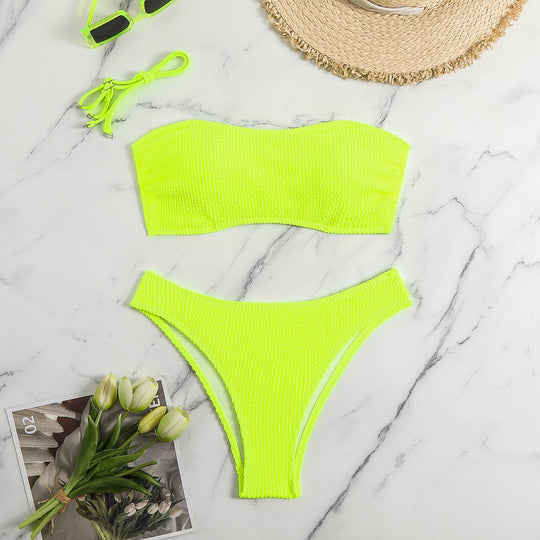 Damen Bandeau-Bikini mit strukturiertem Design R&B