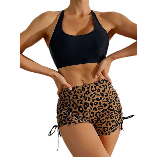 Damen Sportlicher Bikini-Top mit abnehmbaren Trägern und hohem Schnitt R&B