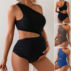 Damen Einseitiger Badeanzug mit kreativen Cut-Outs R&B