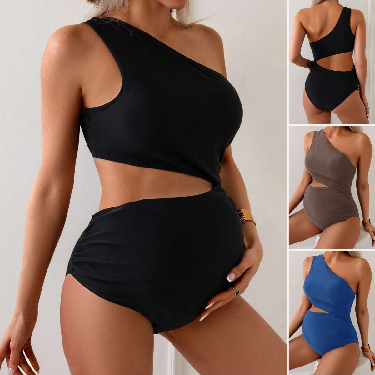 Damen Einseitiger Badeanzug mit kreativen Cut-Outs R&B