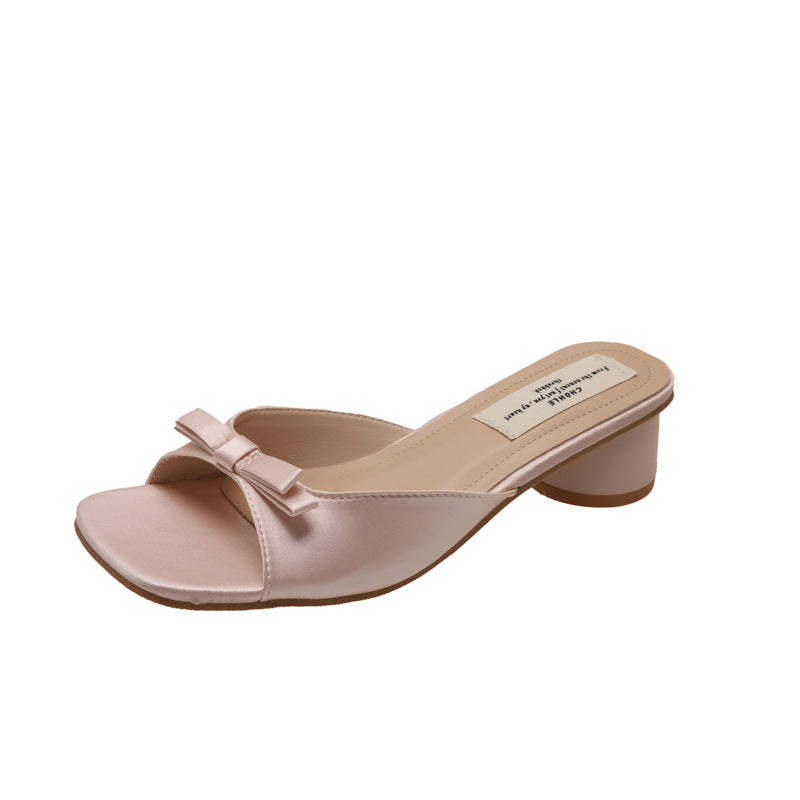 Damen elegante Mules mit dekorativem Schleifenelement und komfortablem Blockabsatz R&B