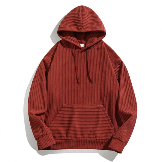 Herren Kapuzenpullover mit strukturierter Ripp-Textur und praktischen Taschen R&B