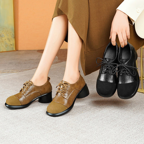 Damen Elegante Schnürschuhe mit modischem Blockabsatz R&B
