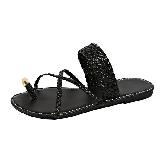 Damen Bequeme Riemchen-Sandalen mit geflochtenem Design R&B