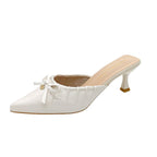 Damen elegante Slingback-Pumps mit dekorativem Rüschendesign