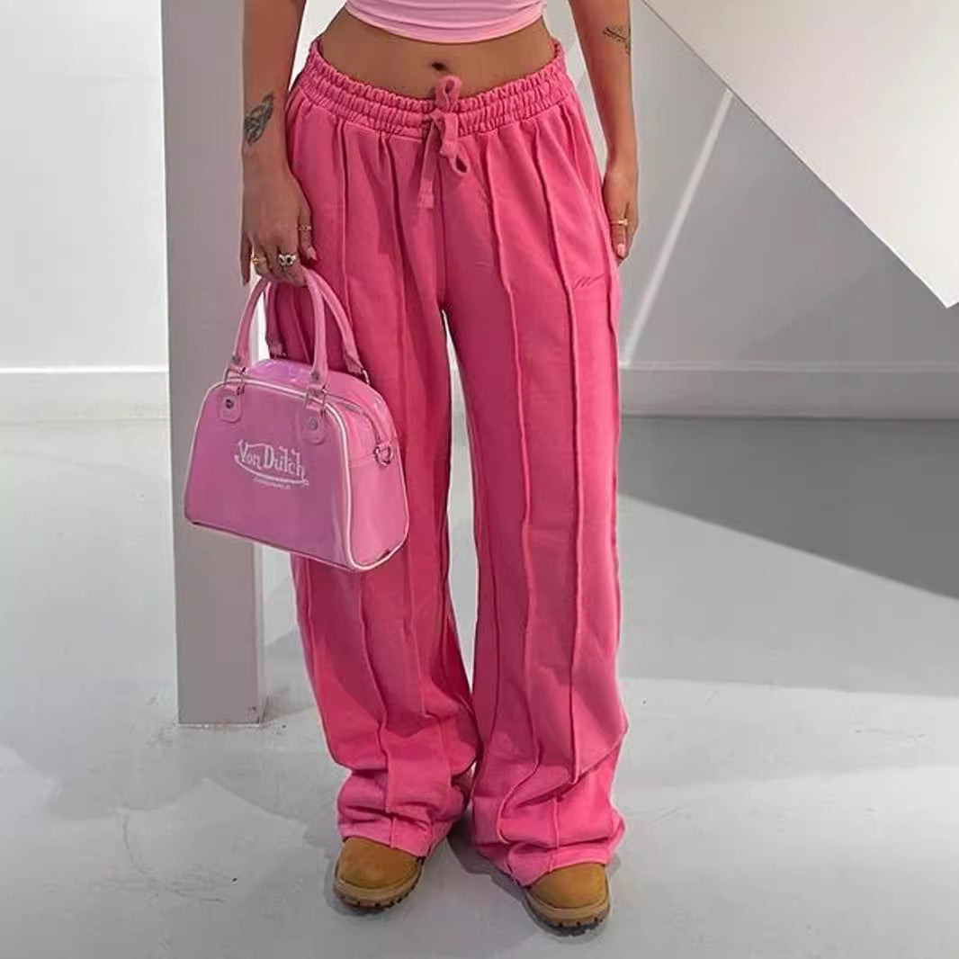 Damen weite Freizeithosen mit elastischem Bund und Taschen R&B
