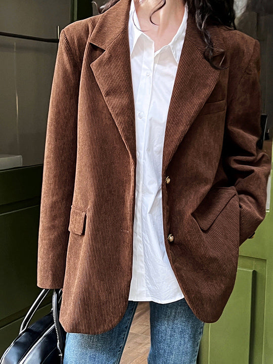 R&B | Lockere Metallschnalle Cordjacke