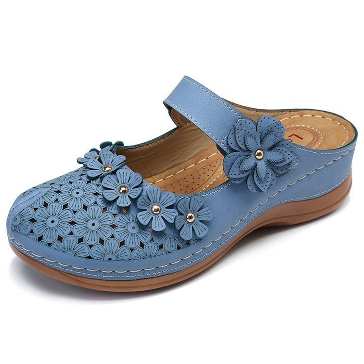 Damen Komfortable Clogs mit floralem Design und verstellbarem Riemen R&B