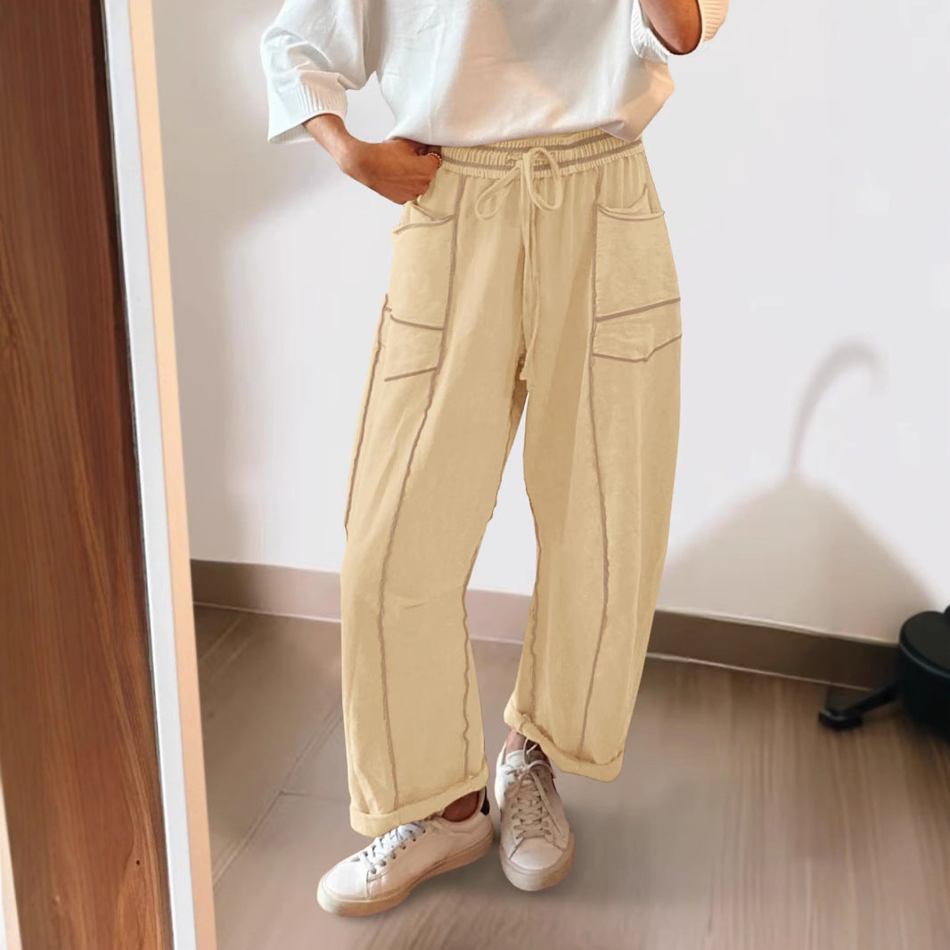 Damen Gemütliche und lässige Freizeithose mit großen Taschen