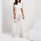 Damen elegant geschnittener Jumpsuit mit asymmetrischem Design und weitem Bein R&B