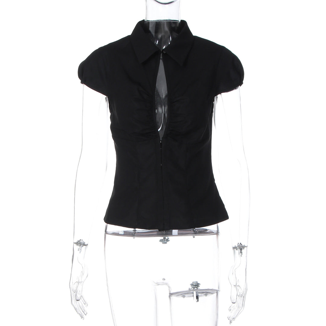 Damen Elegantes tailliertes Blusenshirt mit einem Reißverschluss R&B
