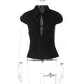 Damen Elegantes tailliertes Blusenshirt mit einem Reißverschluss R&B