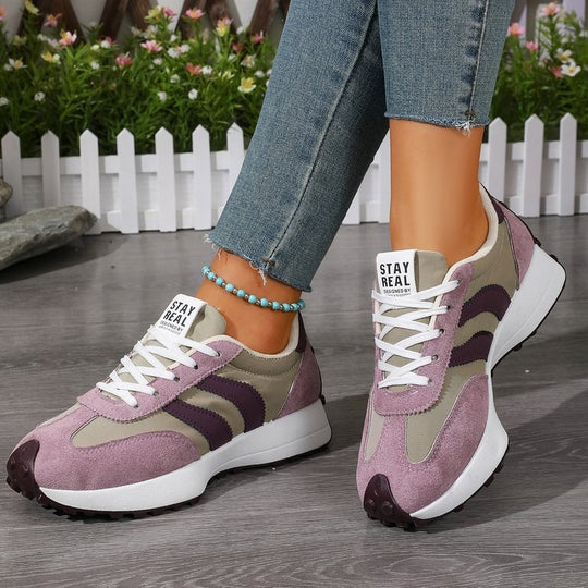 Damen Sportliche Retro Sneakers mit modischem Wildleder-Design R&B