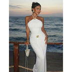 Damen Elegantes Abendkleid mit Neckholder-Design und figurbetonter Silhouette R&B