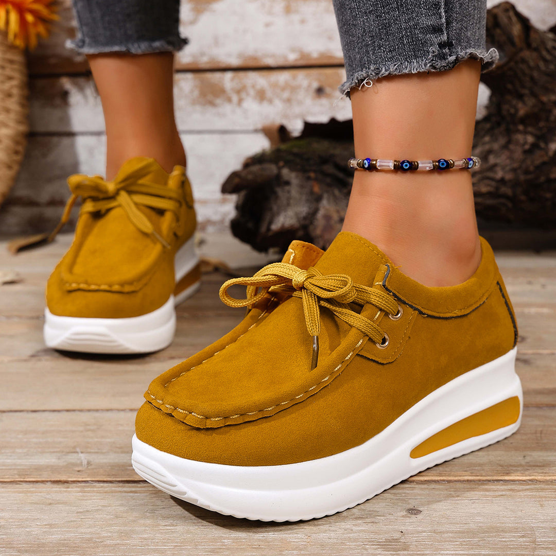 Damen modische Plateau-Sneaker mit komfortabler Sohle und atmungsaktivem Obermaterial R&B
