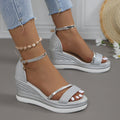 Damen Wedgesandalen mit Glitzer