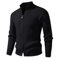 Herren Strickjacke mit hohem Kragen und innovativem Zipper R&B