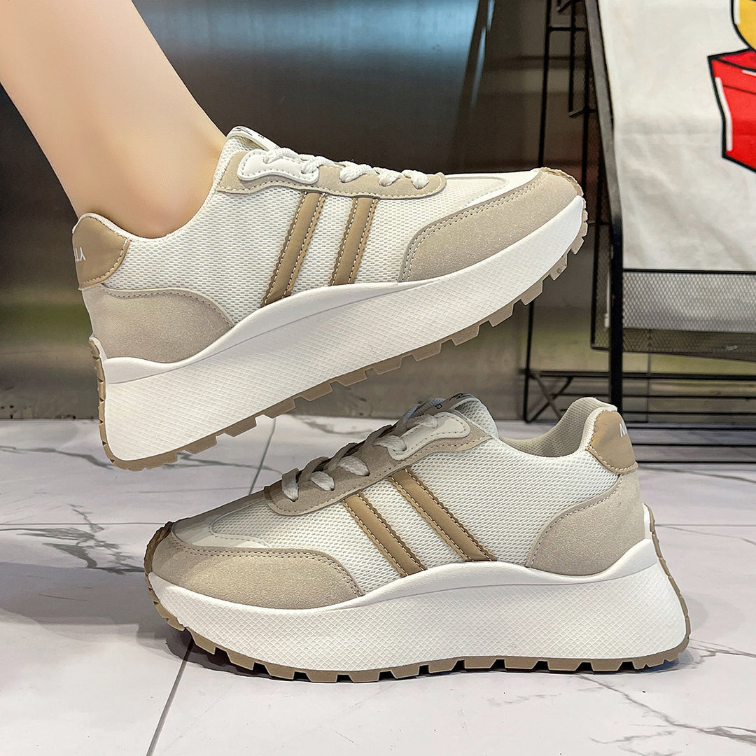 Damen Sportliche Plateausneaker mit atmungsaktiver Mesh-Oberfläche und ergonomischer Dämpfung R&B