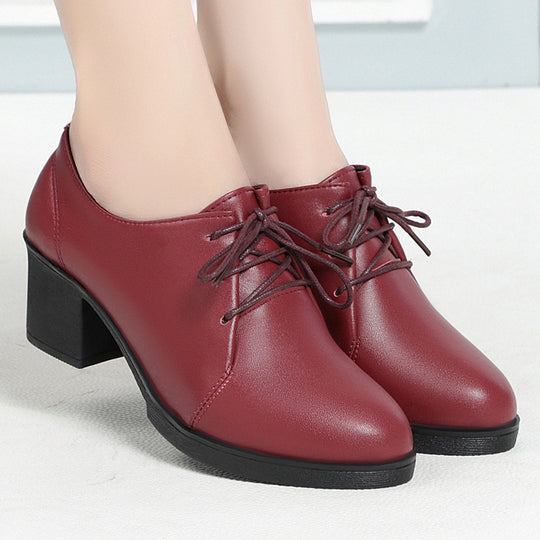 Damen Elegante Schnürschuhe mit bequemen Blockabsatz und modischem Obermaterial R&B