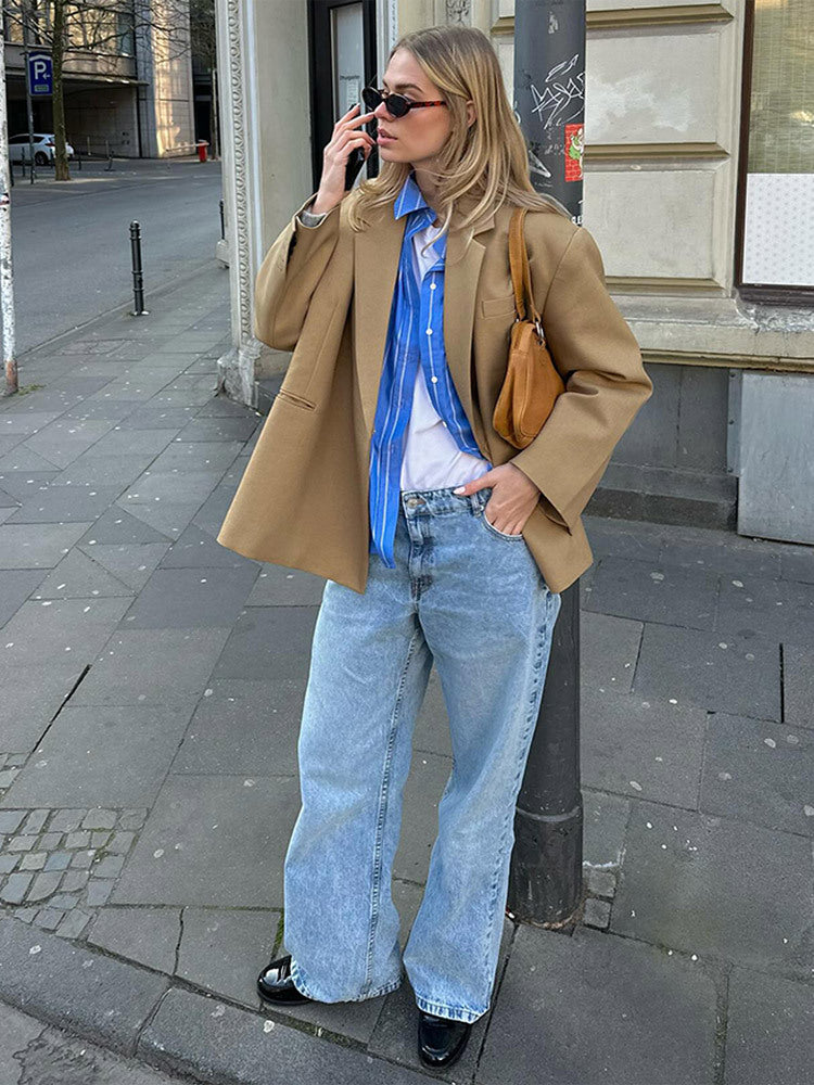 Damen oversized Blazerjacke mit modernem Schnitt R&B